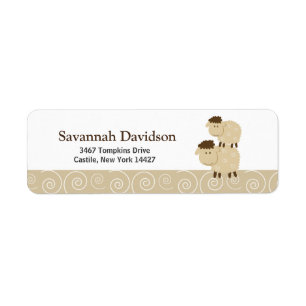 Baa Baa Sheep (Tan) Custom Address Labels (30)