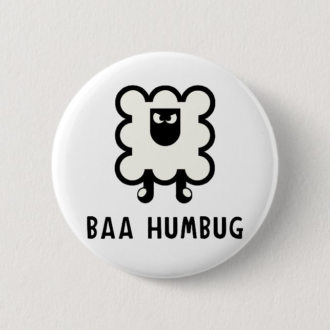 Baa Humbug 6 Cm Round Badge (Front)