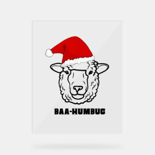 Baa-Humbug Christmas-Sheep Funny Cute Farmer Anima Acrylic Sign