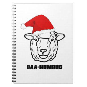 Baa-Humbug Christmas-Sheep Funny Cute Farmer Anima Notebook
