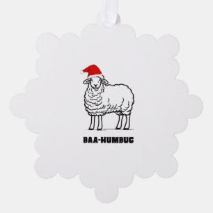Baa-Humbug Christmas-Sheep Funny Cute Farmer Anima Tree Decoration Card