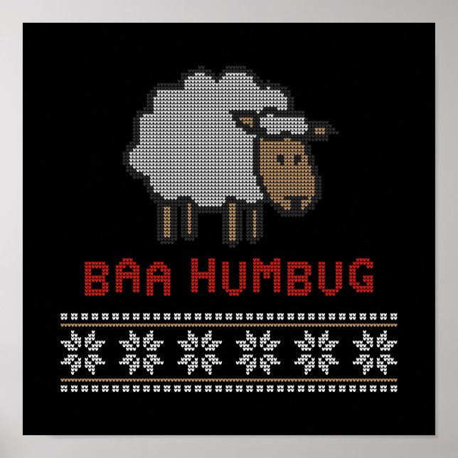 Baa Humbug Christmas Sheep Poster (Front)