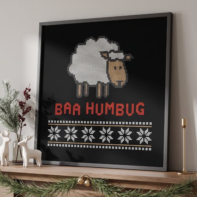 Baa Humbug - Funny Christmas Pun - Grumpy Sheep Poster (Creator Uploaded)