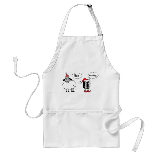 Baa Humbug Funny Christmas Sheep Cartoon Standard Apron (Front)