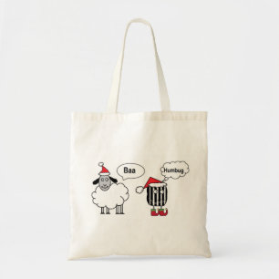Baa Humbug Funny Christmas Sheep Cartoon Tote Bag