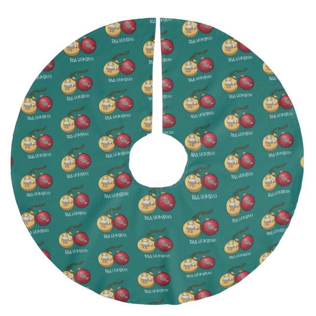 Baa Humbug Sheep Christmas Decorations Cartoon Brushed Polyester Tree Skirt (Front)
