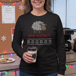 Baa Humbug Sheep - Faux Knit Ugly Sweater Style