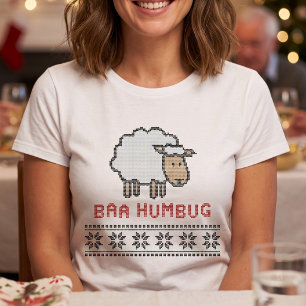 Baa Humbug Sheep - Scrooge Pun Christmas Holiday T-Shirt