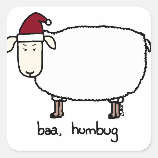 baa humbug square sticker (Front)