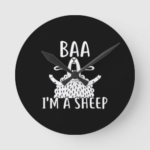 Baa I'm A Sheep Sheep Owner Present Round Clock