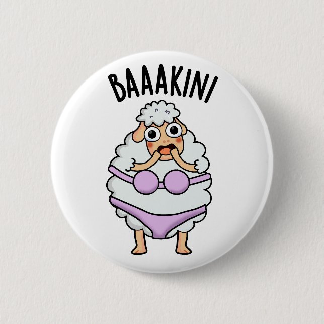 Baa-kini Funny Bikini Pun  6 Cm Round Badge (Front)