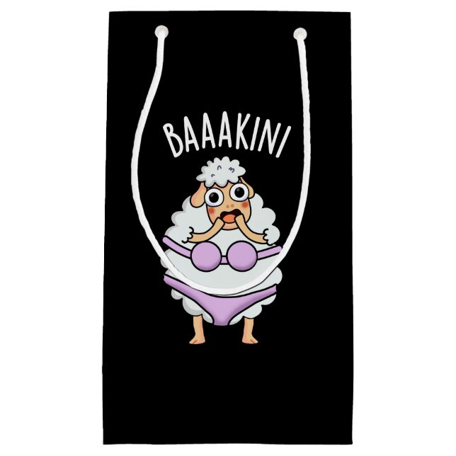Baa-kini Funny Bikini Pun Dark BG Small Gift Bag (Front)