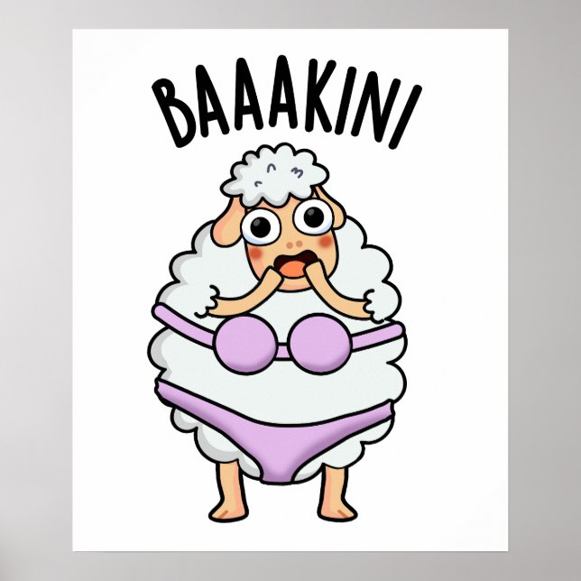 Baa-kini Funny Bikini Pun  Poster (Front)