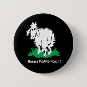 Baa-Means-No 6 Cm Round Badge