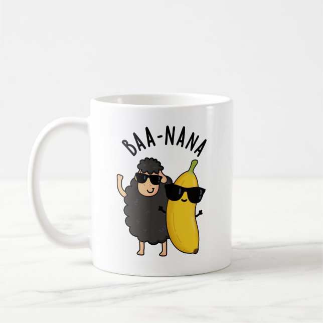 Baa-nana Funny Banana Puns  Coffee Mug (Left)