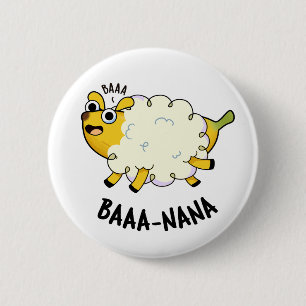 Baa-nana Funny Banana Sheep Pun 6 Cm Round Badge