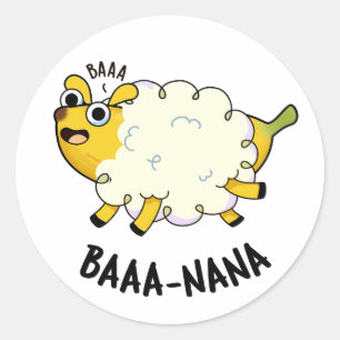 Baa-nana Funny Banana Sheep Pun Classic Round Sticker