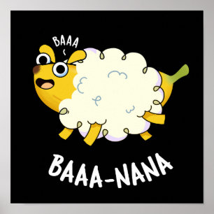 Baa-nana Funny Banana Sheep Pun Poster