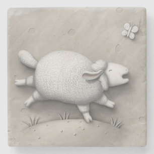 Baa Relief (sheep 1) Stone Coaster