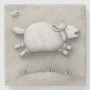 Baa Relief (sheep 3) Stone Coaster