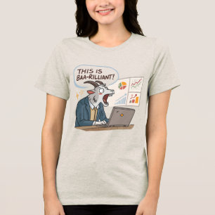 Baa-rilliant Goat Business Pun -Funny Office Chart Tri-Blend Shirt