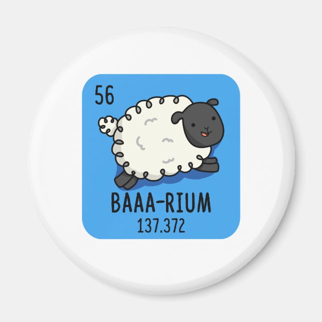 Baa-rium Funny Sheep Chemistry Pun  Magnet (Front)