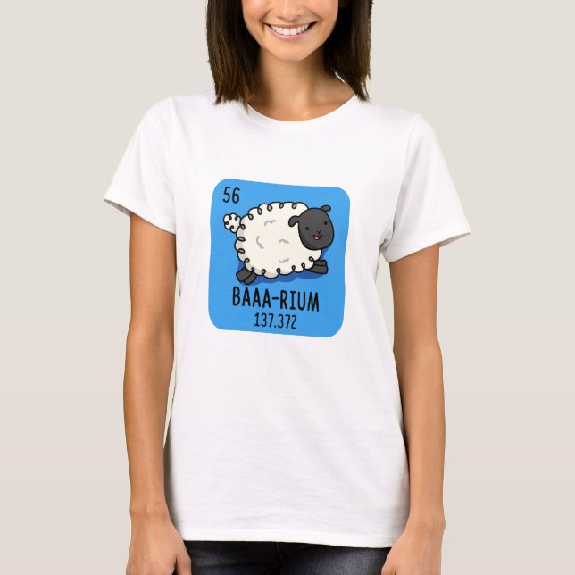 Baa-rium Funny Sheep Chemistry Pun  T-Shirt (Front)
