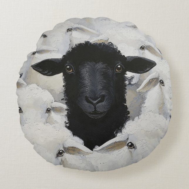 Baa-tle of Individuality Round Cushion (Front)