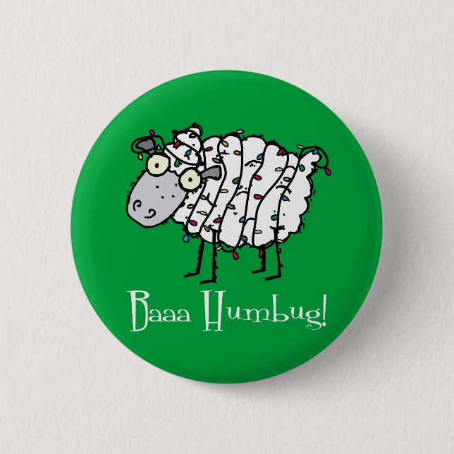 Baaa Bah Humbug Funny Christmas 6 Cm Round Badge (Front)