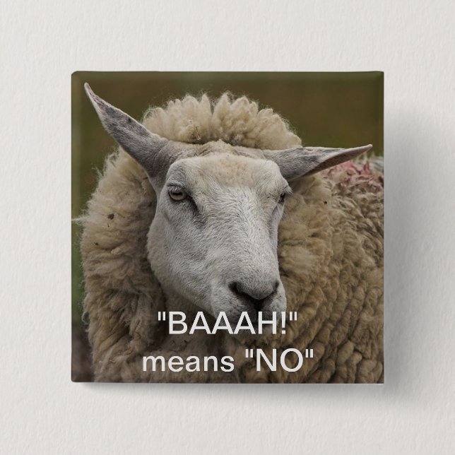 BAAAH! 15 CM SQUARE BADGE (Front)