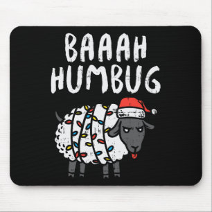 Baaah Humbug Sheep Xmas Lights Fun Anti Christmas Mouse Mat