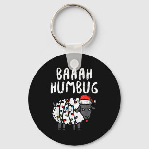 Baaah Humbug Sheep Xmas Lights Funny Anti Christma Key Ring