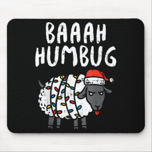 Baaah Humbug Sheep Xmas Lights Funny Anti Christma Mouse Mat