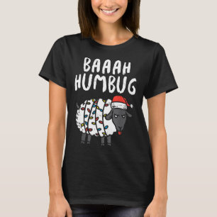 Baaah Humbug Sheep Xmas Lights Funny Anti Christma T-Shirt