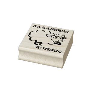 BAAAHHH HUMBUG Sheep Rubber Stamp