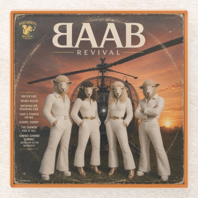 BAAB Album: a Parody Glass Coaster (Front)