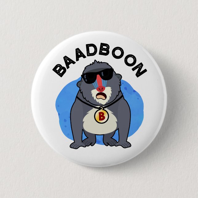 Baadboon Funny Bad Baboon Pun  6 Cm Round Badge (Front)