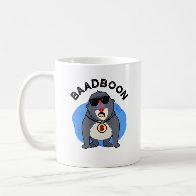 Baadboon Funny Bad Baboon Pun  Coffee Mug (Left)