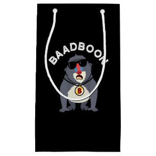 Baadboon Funny Bad Baboon Pun Dark BG Small Gift Bag