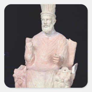 Baal Hammon seated on his throne Square Sticker