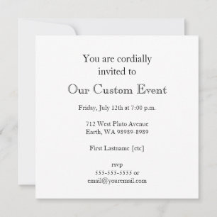 Baal (letterpress style, two colours) invitation