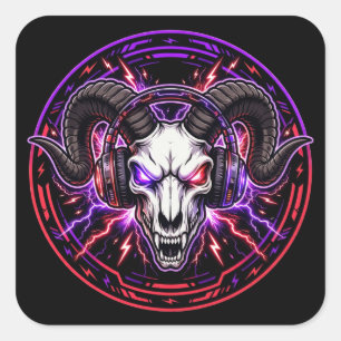 BAAL Livestream Sticker — Neon Skull Vinyl Decal