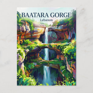 Baatara Gorge Waterfall Lebanon Postcard