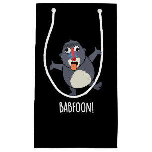 Bab-foon Funny Buffoon Baboon Pun Dark BG Small Gift Bag