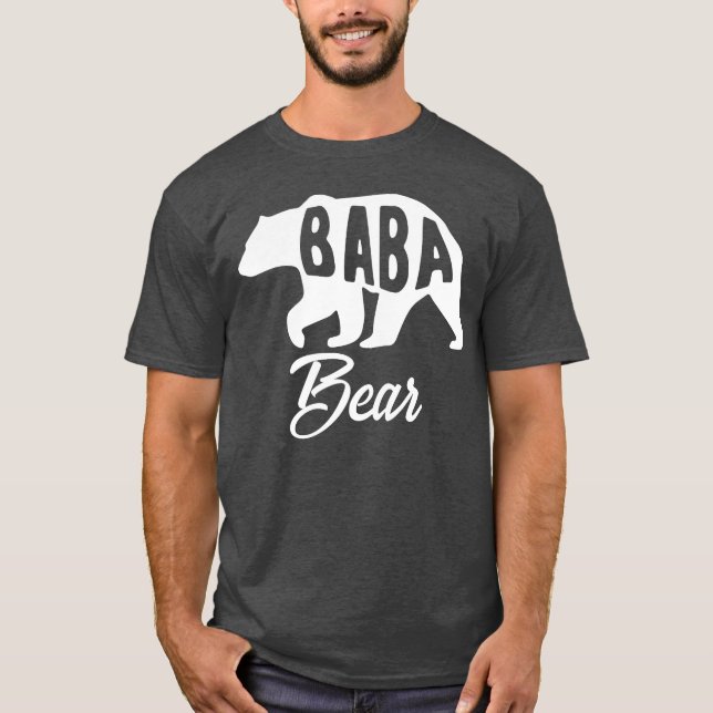 Baba Bear Fathers Day Gift Idea funny T-Shirt (Front)