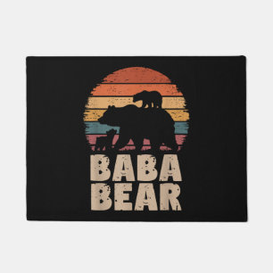 Baba Bear Vintage Retro Funny Father's Day 2 Cubs Doormat