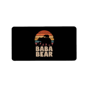 Baba Bear Vintage Retro Funny Father's Day 2 Cubs Label