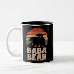 Baba Bear Vintage Retro Funny Father's Day Two-Tone Coffee Mug