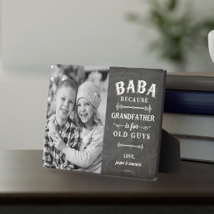 Baba Grandfather Father's Day Kids Photo Plaque