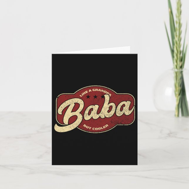 Baba Like A Grandpa But Cooler - Baba Arabic  Card (Front)